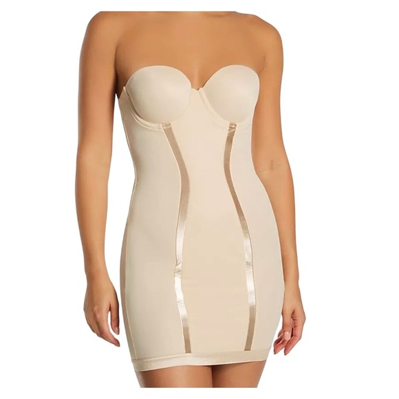Maidenform Other - Maidenform Firm Foundations Strapless Body Shaper Slip Beige 36D 2304/FL2304